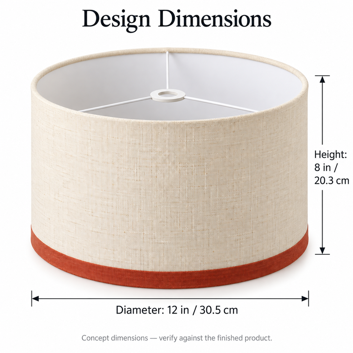 Contour Drum Linen Lampshade