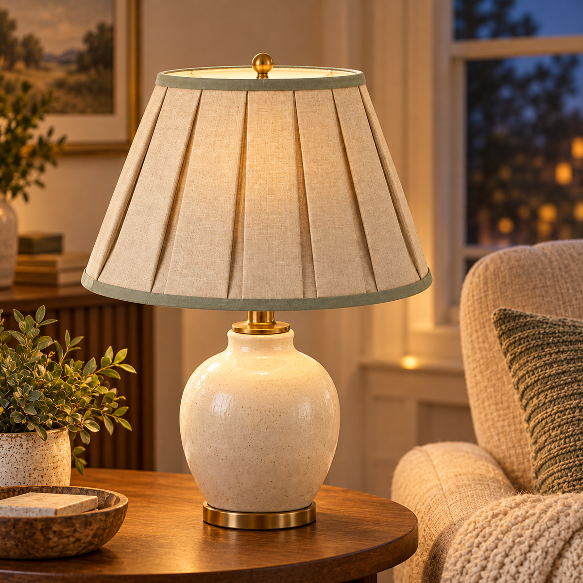 Offset Pleat Tapered Lampshade
