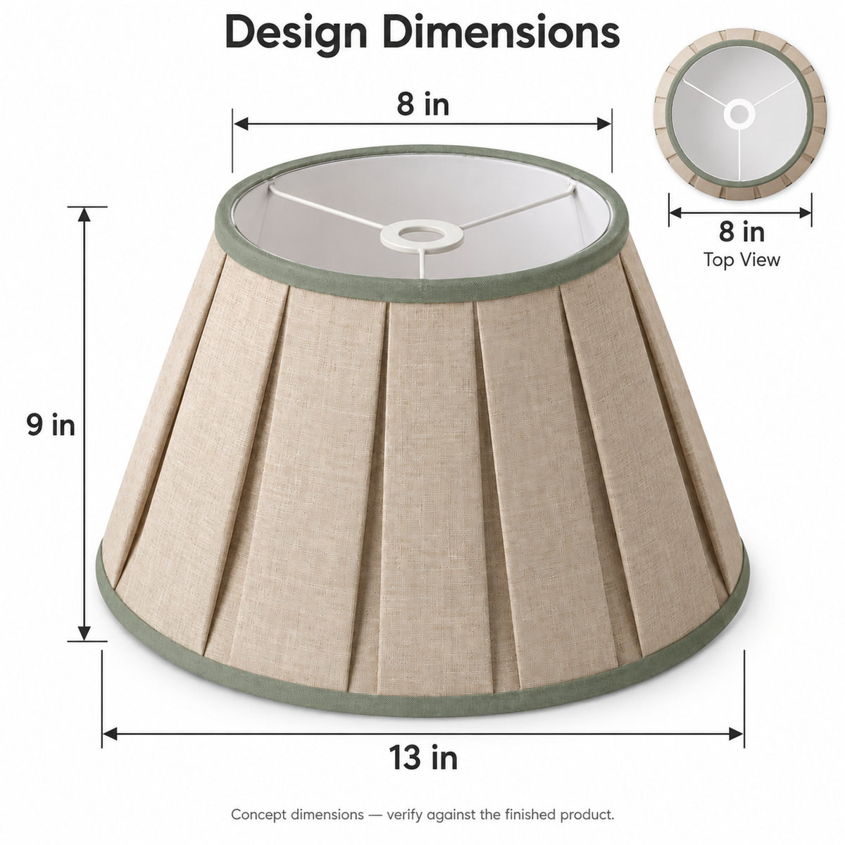 Offset Pleat Tapered Lampshade
