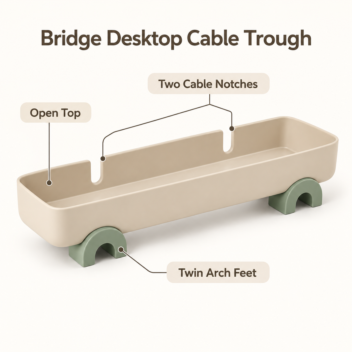 Bridge Desktop Cable Trough
