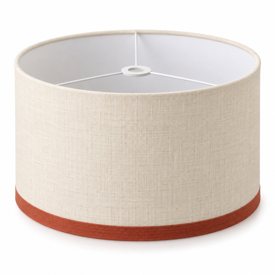 Contour Drum Linen Lampshade