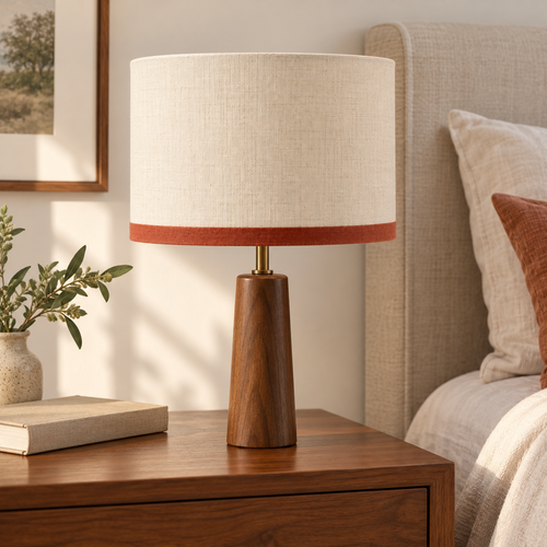 Contour Drum Linen Lampshade
