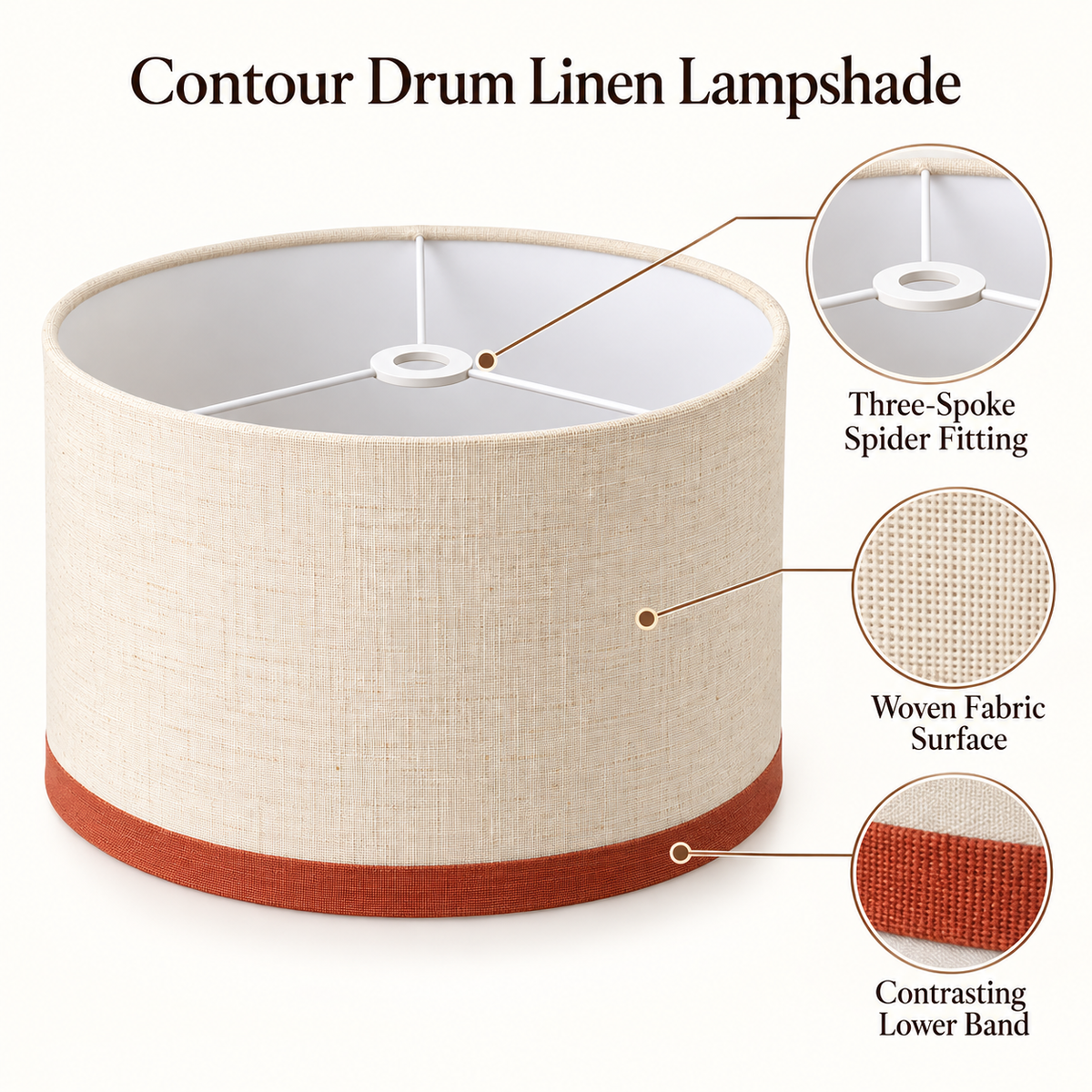 Contour Drum Linen Lampshade