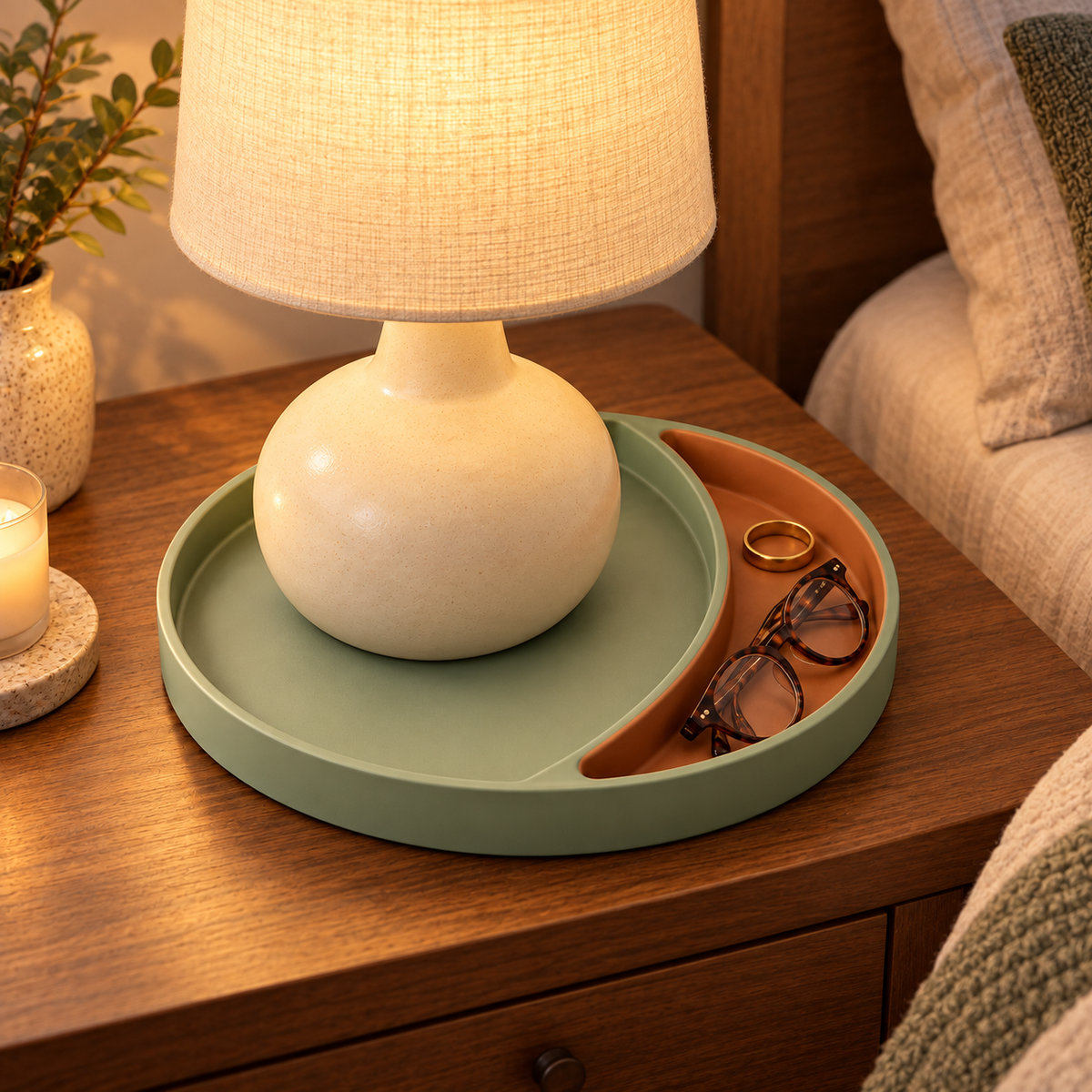 Crescent Lamp Base Tray