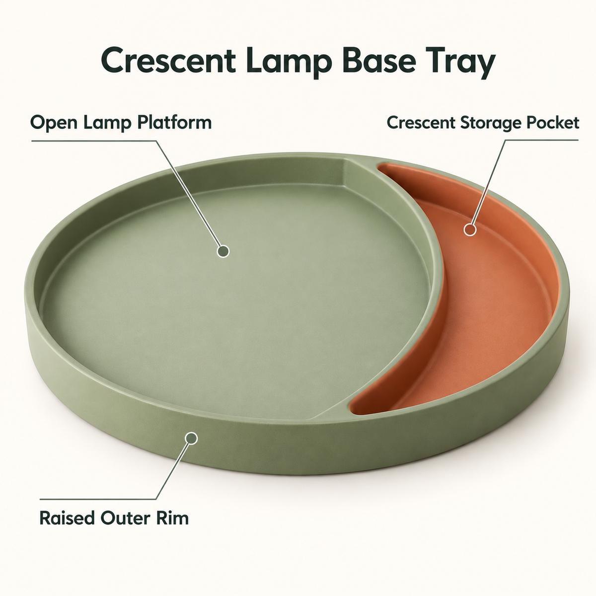 Crescent Lamp Base Tray