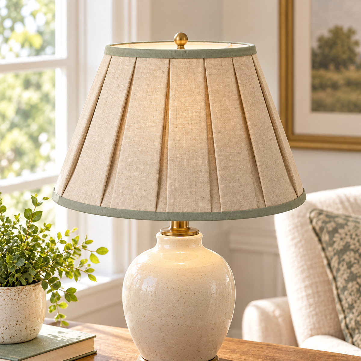 Offset Pleat Tapered Lampshade