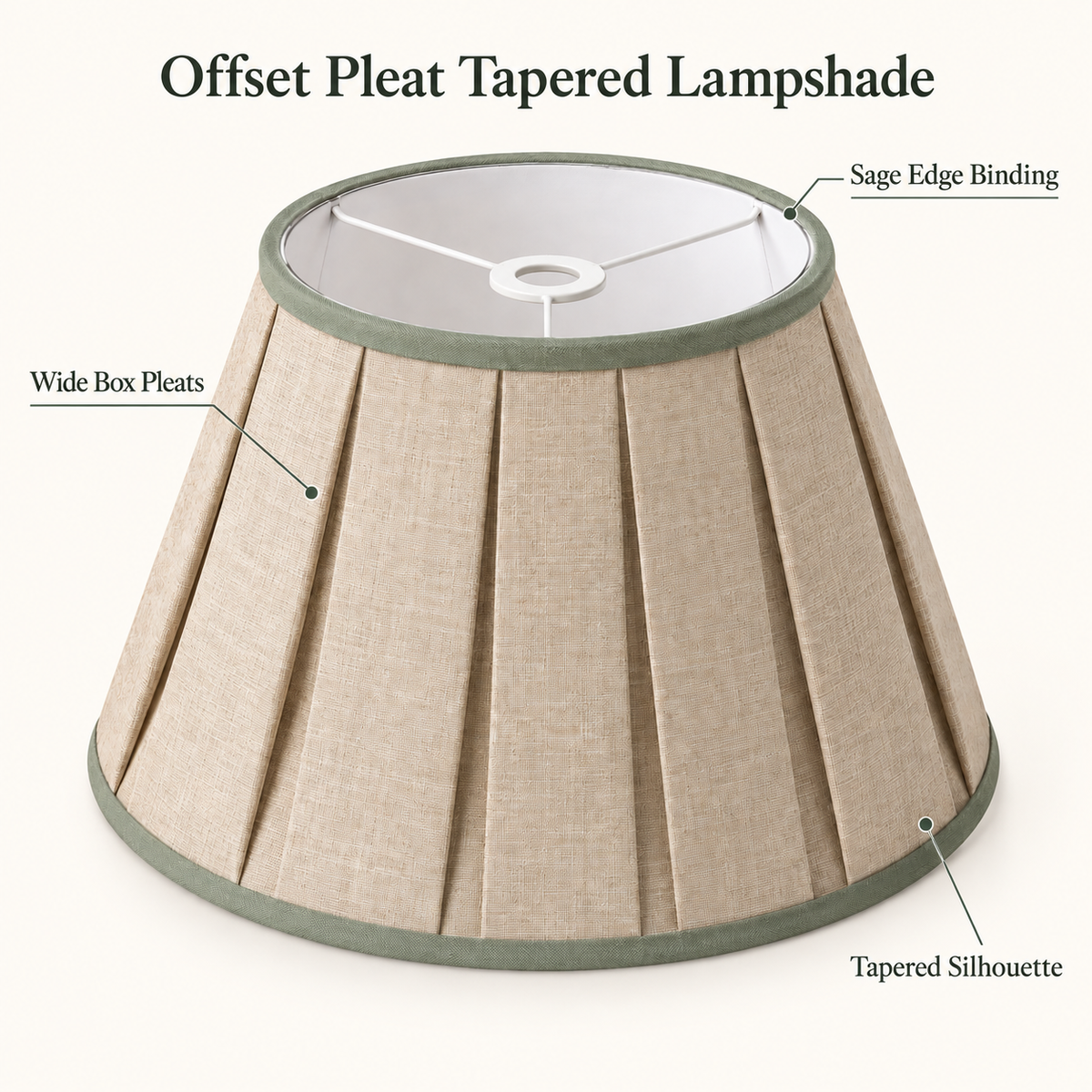 Offset Pleat Tapered Lampshade